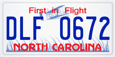NC license plate DLF0672