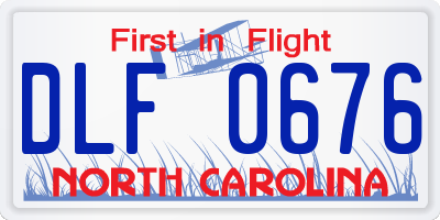 NC license plate DLF0676