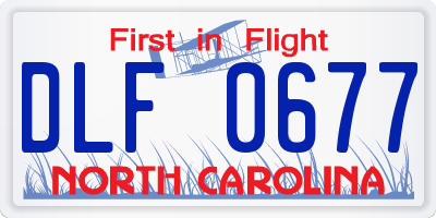 NC license plate DLF0677