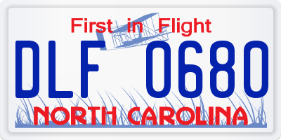NC license plate DLF0680