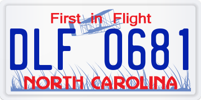 NC license plate DLF0681