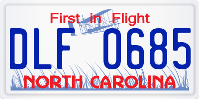 NC license plate DLF0685