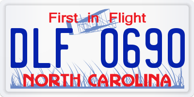 NC license plate DLF0690