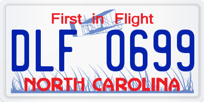 NC license plate DLF0699