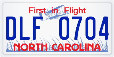 NC license plate DLF0704