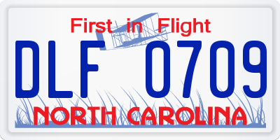 NC license plate DLF0709