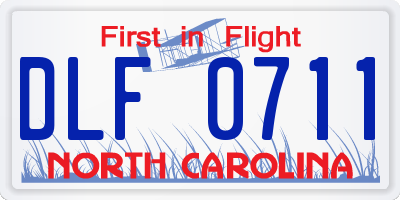 NC license plate DLF0711