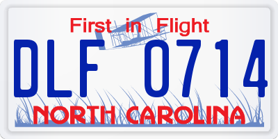NC license plate DLF0714