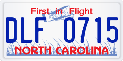 NC license plate DLF0715