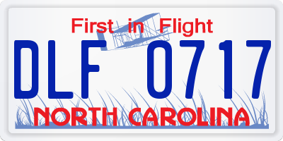 NC license plate DLF0717