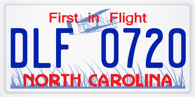 NC license plate DLF0720