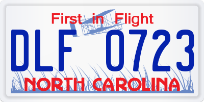 NC license plate DLF0723