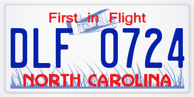 NC license plate DLF0724