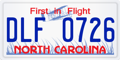 NC license plate DLF0726