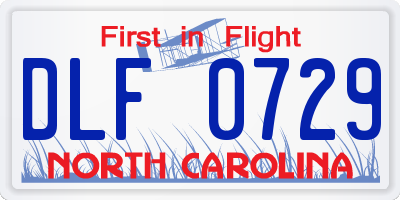 NC license plate DLF0729