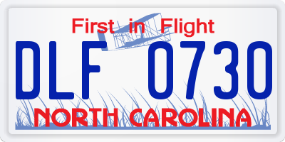NC license plate DLF0730