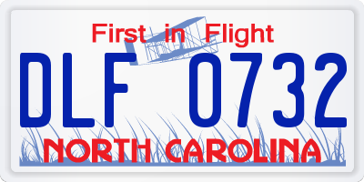NC license plate DLF0732