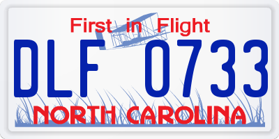 NC license plate DLF0733