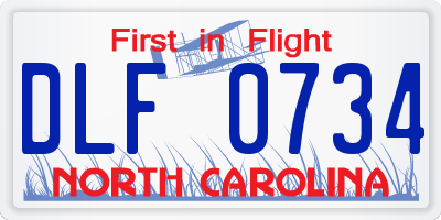 NC license plate DLF0734