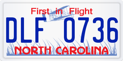 NC license plate DLF0736
