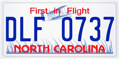 NC license plate DLF0737
