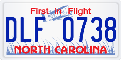 NC license plate DLF0738