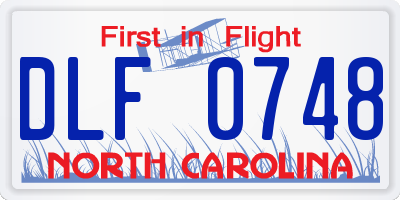 NC license plate DLF0748