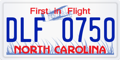 NC license plate DLF0750