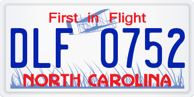 NC license plate DLF0752