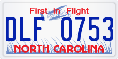 NC license plate DLF0753