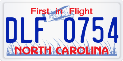 NC license plate DLF0754