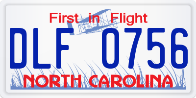 NC license plate DLF0756