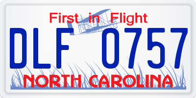 NC license plate DLF0757