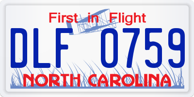 NC license plate DLF0759