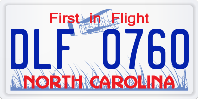 NC license plate DLF0760