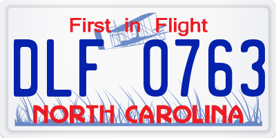 NC license plate DLF0763