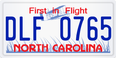 NC license plate DLF0765