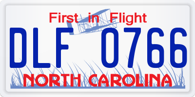 NC license plate DLF0766