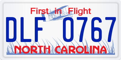 NC license plate DLF0767