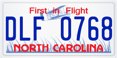 NC license plate DLF0768