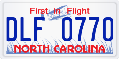 NC license plate DLF0770