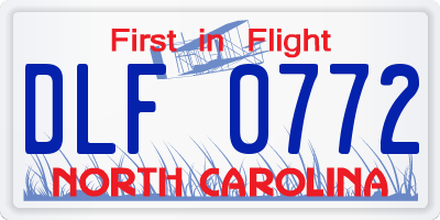 NC license plate DLF0772