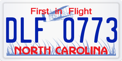 NC license plate DLF0773