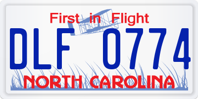 NC license plate DLF0774