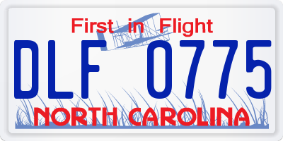 NC license plate DLF0775