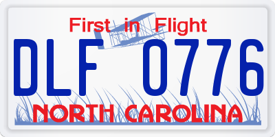 NC license plate DLF0776