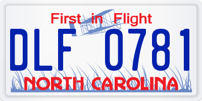 NC license plate DLF0781
