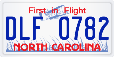 NC license plate DLF0782