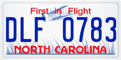 NC license plate DLF0783