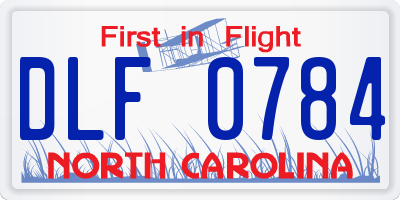 NC license plate DLF0784